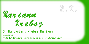 mariann krebsz business card